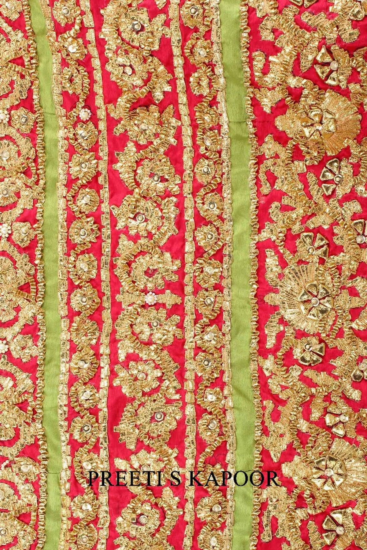 Red And Green Gota Patti Embroidered Anarkali Set - Preeti S Kapoor