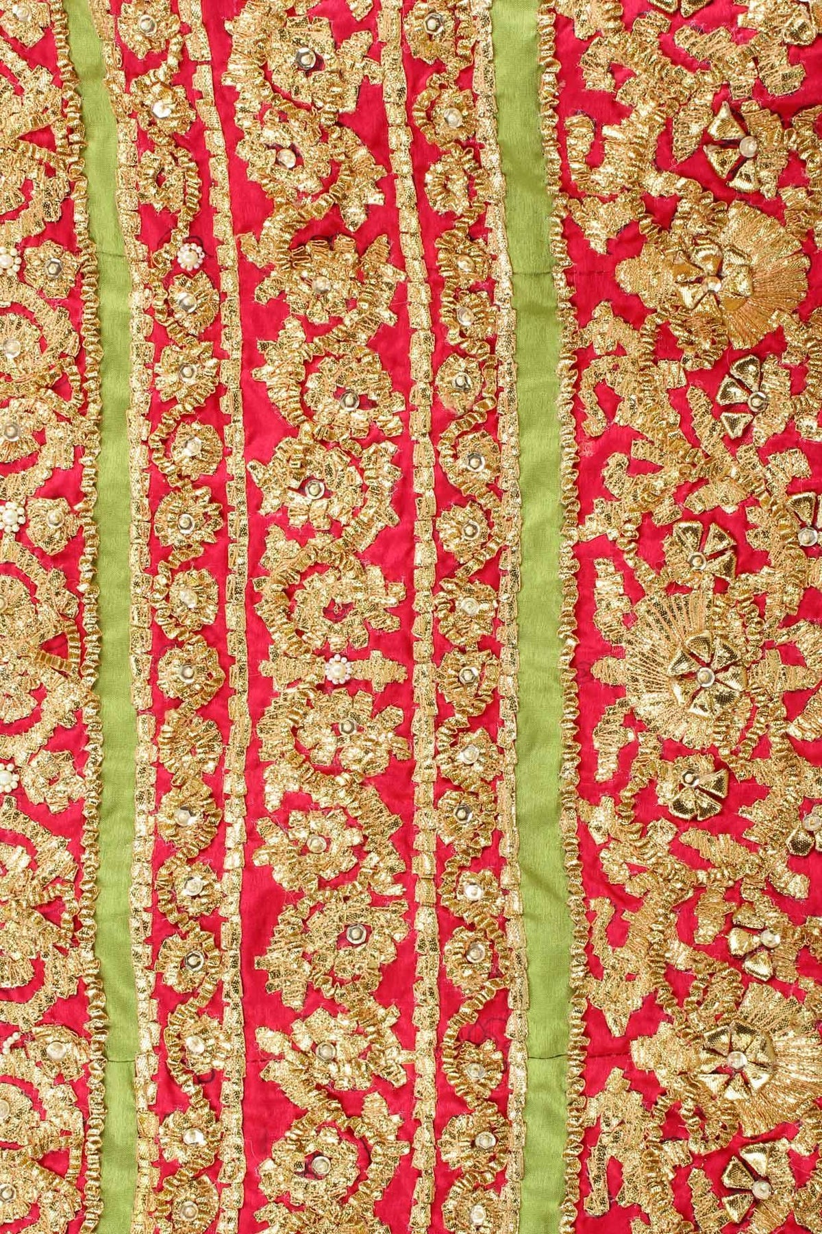 Red And Green Gota Patti Embroidered Anarkali Set - Preeti s kapoor