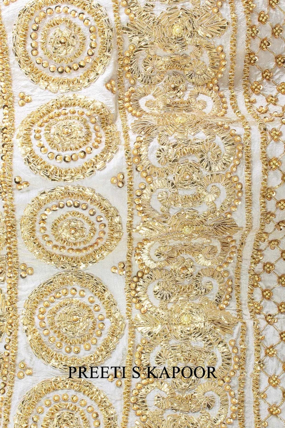 Ivory And Gold Gota Patti Embroidered Anarkali Set - Preeti S Kapoor