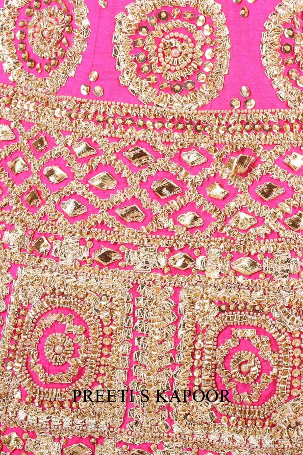 Orange Gota Patti Embroidered Kurta And Hot Pink Sharara Pants Set - Preeti S Kapoor