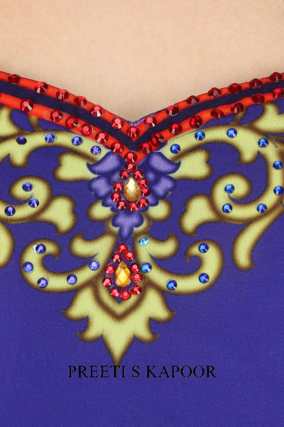 Purple And Red Swarovski Embellished Anarkali Set - Preeti S Kapoor