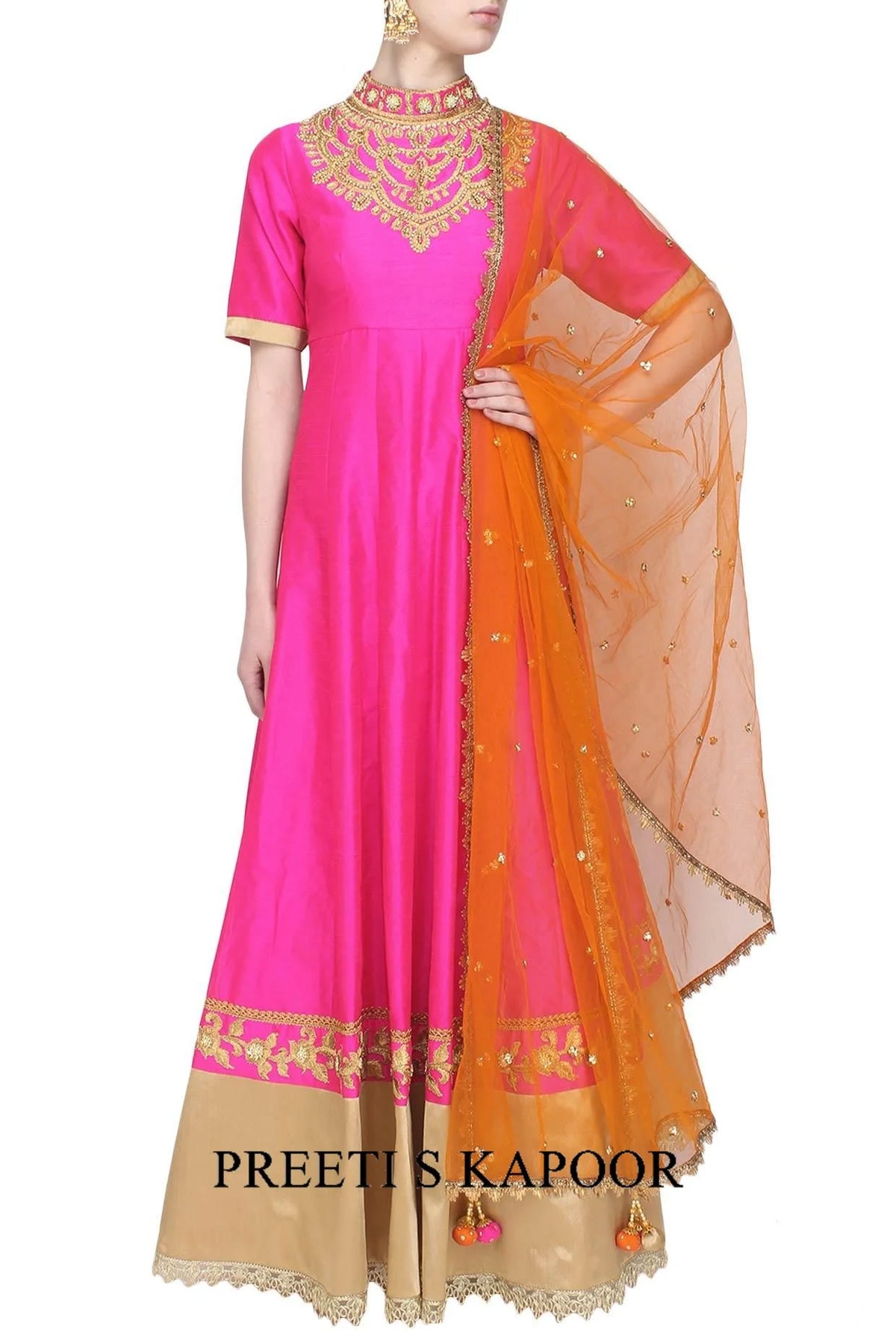 Pink Gota Patti Embroidered Anarkali Set - Preeti S Kapoor