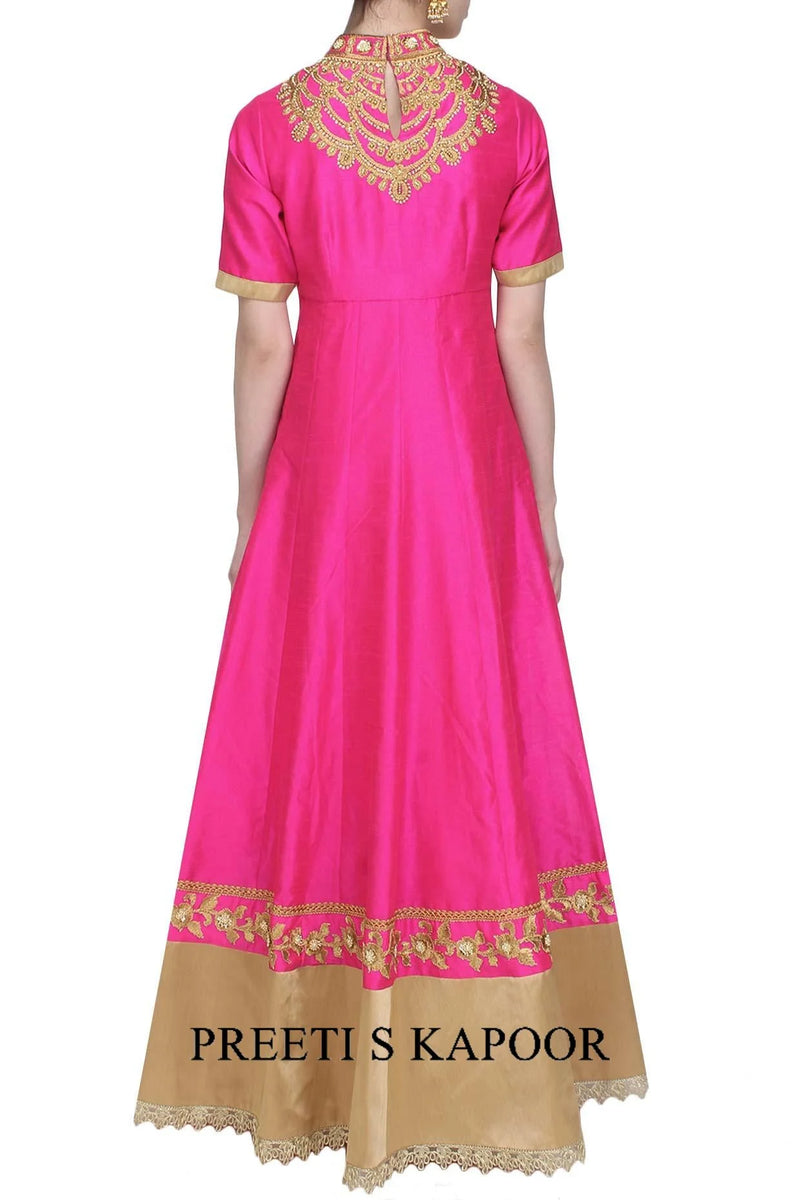 Pink Gota Patti Embroidered Anarkali Set - Preeti S Kapoor