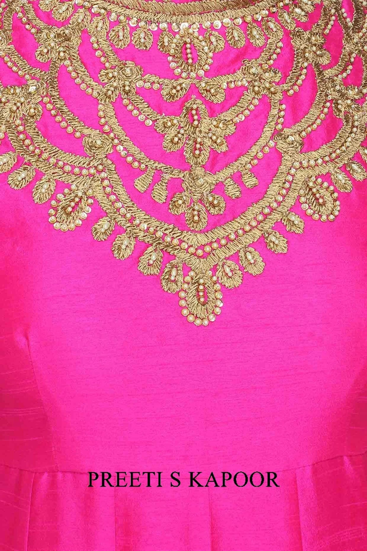 Pink Gota Patti Embroidered Anarkali Set - Preeti S Kapoor