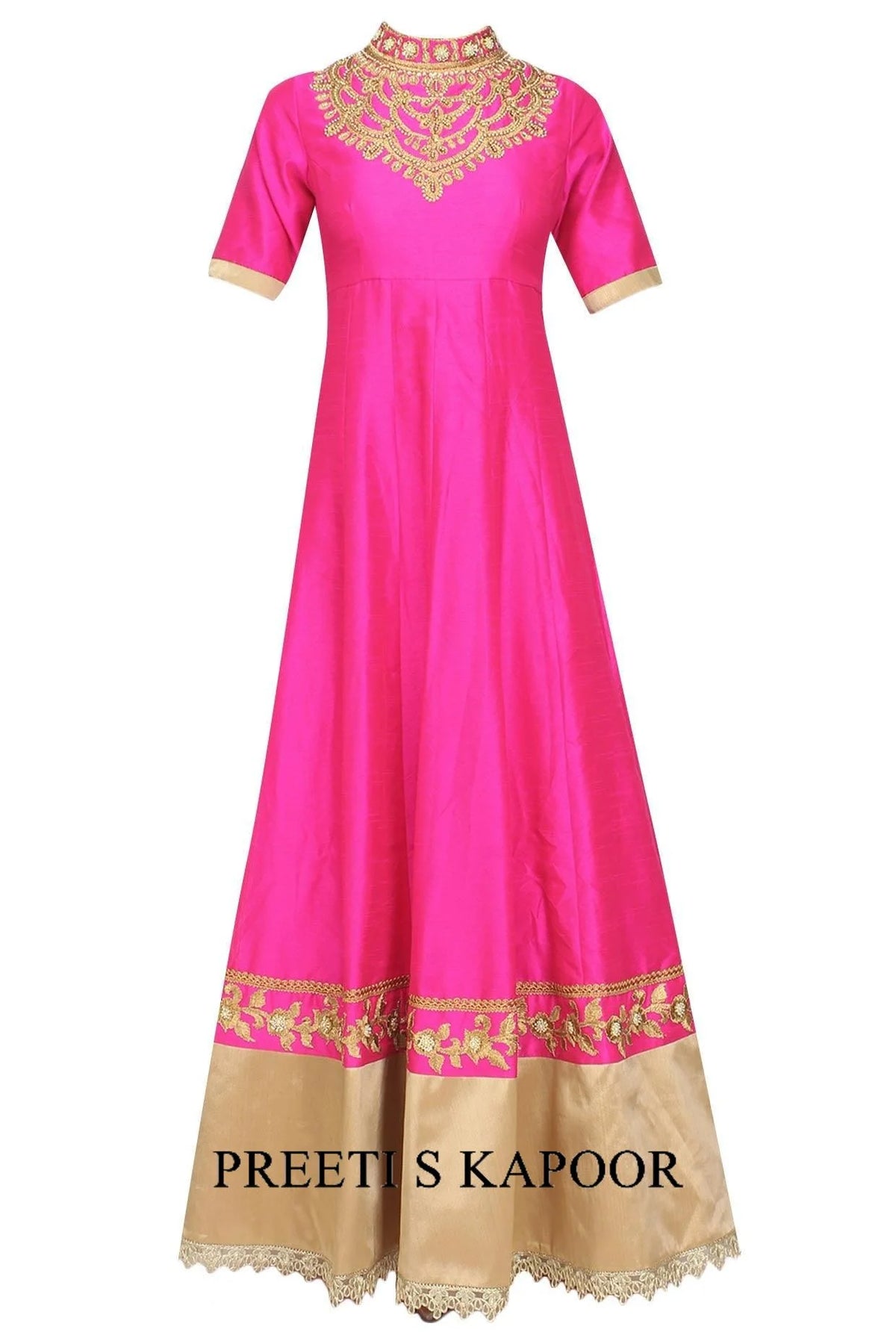 Pink Gota Patti Embroidered Anarkali Set - Preeti S Kapoor