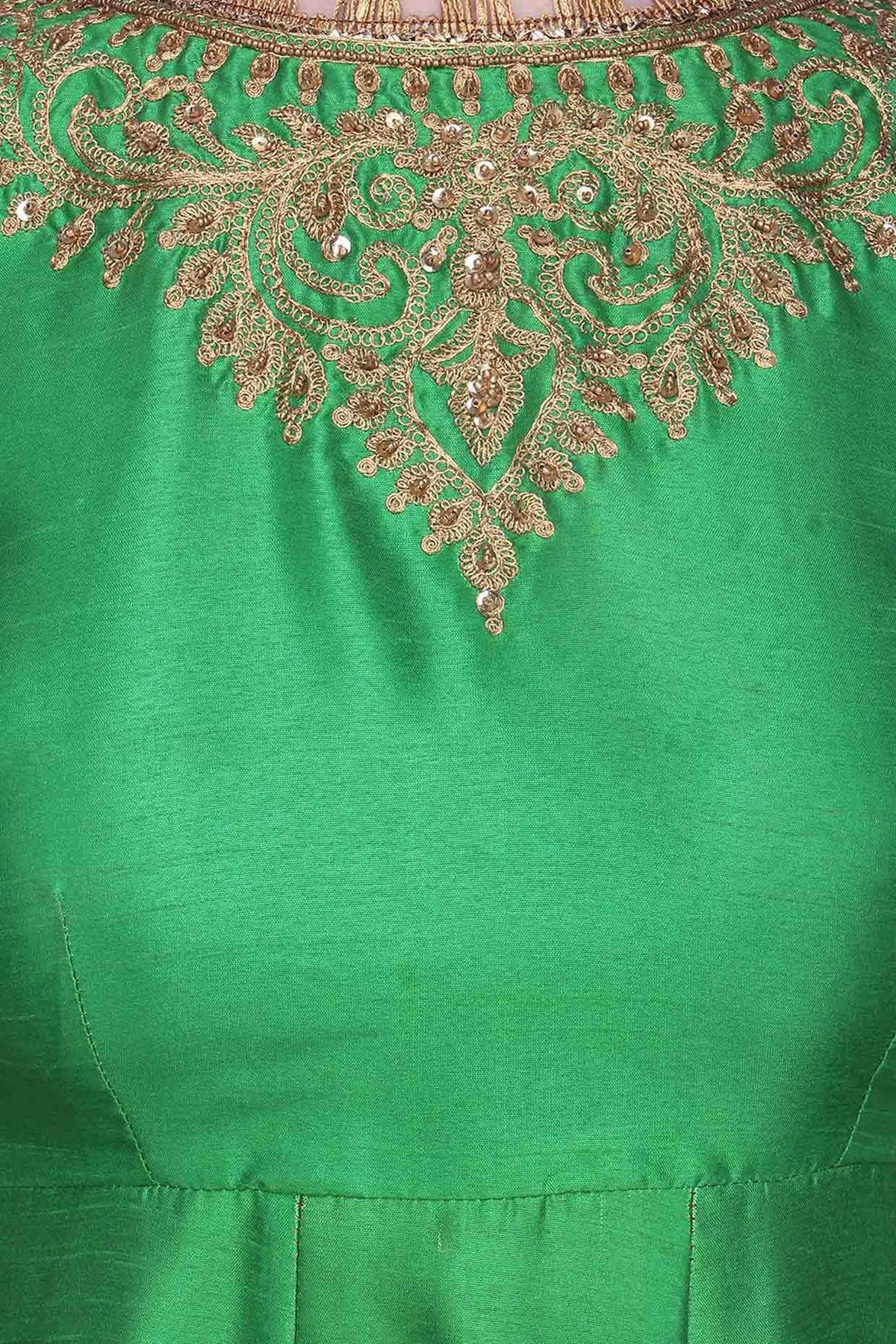 Multicoloured Zigzag Gota Patti Embroidered Anarkali Set - Preeti s kapoor