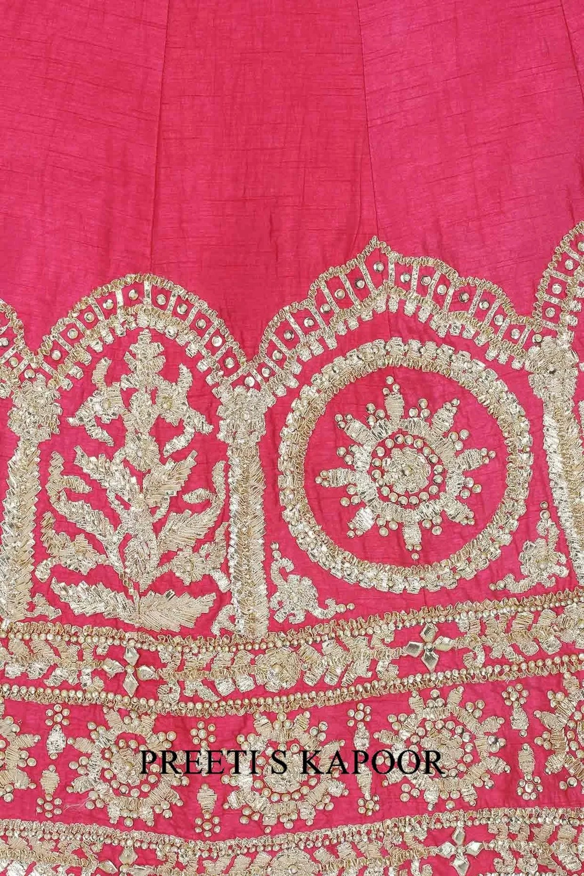 Rose Pink Gota Patti Embroidered Anarkali Set - Preeti S Kapoor