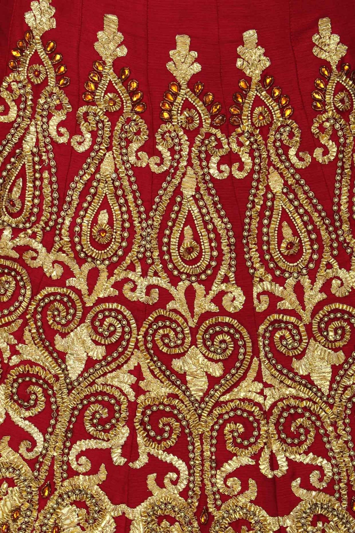 Red And Gold Embroidered Lehenga Set - Preeti s kapoor